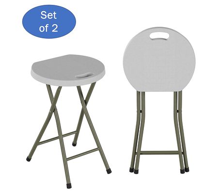 Lavish Home 2 Stools 18 Folding Stools for Indoor or Outdoor