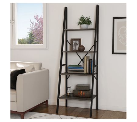 Lavish Home  4-Tier Ladder Bookshelf Freestandi ng Bookcase