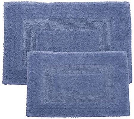 Lavish Home Cotton Reversible 2-Piece Bath Mat Set