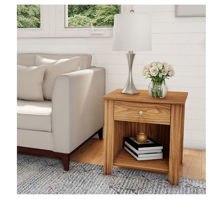 Lavish Home End Table with Drawer Sofa Side Tab le with Shelf