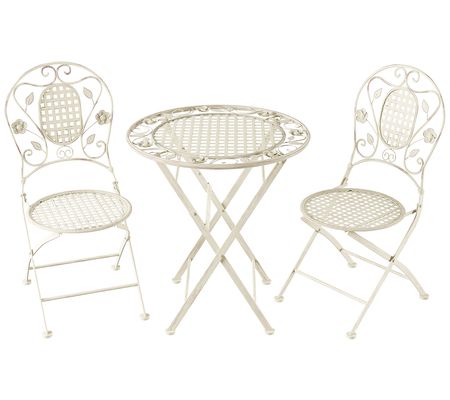 Lavish Home Folding Bistro Set 3PC Table and Ch airs