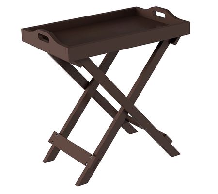 Lavish Home Folding End Table Portable Wooden S ide Table