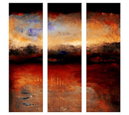 Lavish Home Michelle Calkins 'Red Skies at Nigh t' Art Set