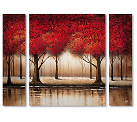 Lavish Home Rio Parade of Red Trees 3-Piece Pri nt