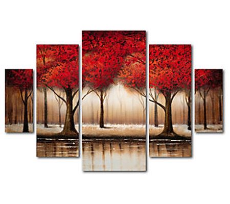 Lavish Home Rio Parade of Red Trees 5-Piece Pri nt