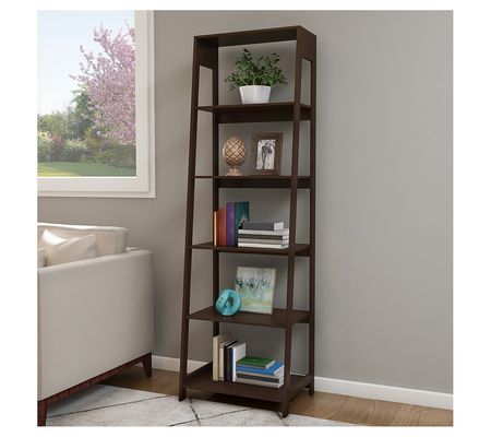 Lavish Home Set of 2 Leaning 5-Tier Ladder Book cases