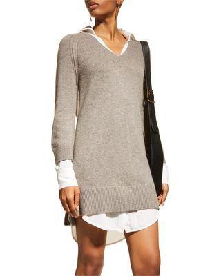 Layered Cashmere Sweater Dress