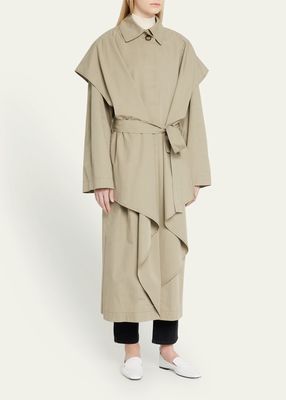 Layered Cotton Cupro Trench