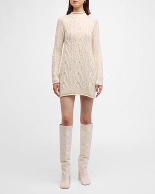 Layo Cashmere Cable-Knit Sweater Dress