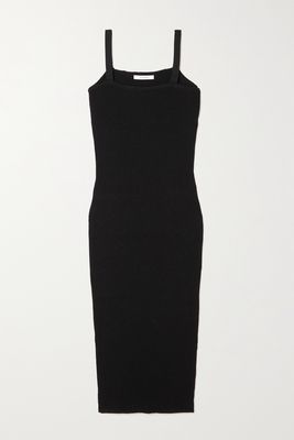 LE 17 SEPTEMBRE - Ribbed-knit Cotton Midi Dress - Black