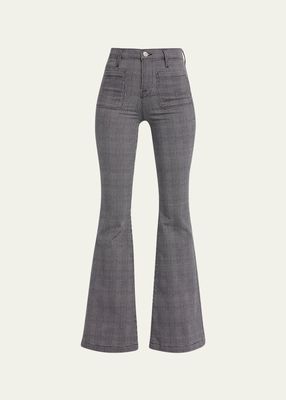 Le Bardot Plaid Flare Pants