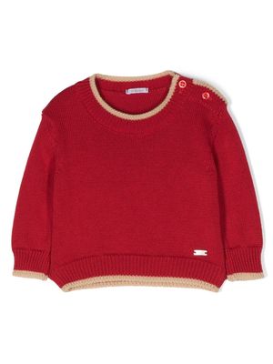 Le Bebé Enfant contrasting trim cotton jumper - Red