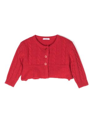 Le Bebé Enfant cropped cable-knit cardigan - Red