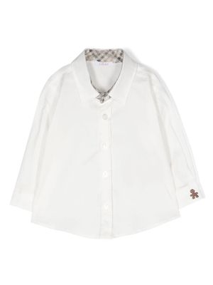 Le Bebé Enfant gingerbread man-embroidered cotton shirt - White