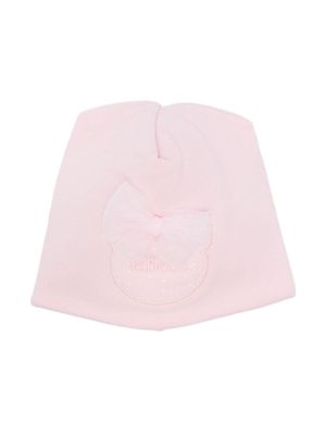 Le Bebé Enfant logo-embroidered bow-detail beanie - Pink