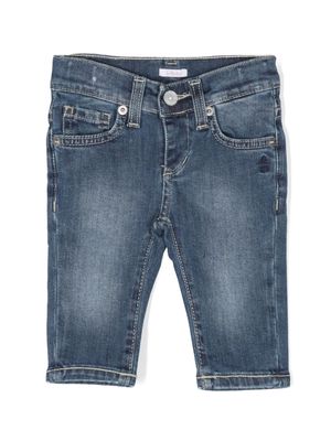 Le Bebé Enfant logo-embroidered straight-leg jeans - Blue