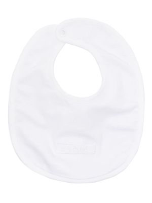 Le Bebé Enfant logo-patch jersey bib - White