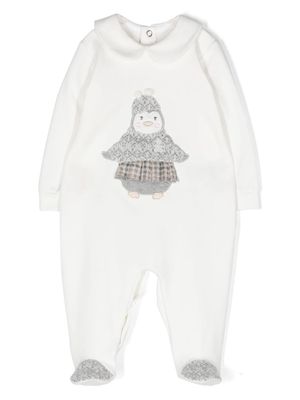 Le Bebé Enfant penguin-appliqué jersey pyjama - White