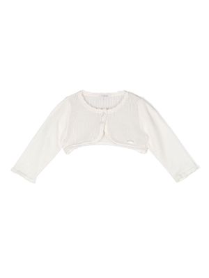 Le Bebé Enfant pointelle knit cotton cardigan - White