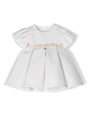 Le Bebé Enfant polka-dot pleated dress - Neutrals