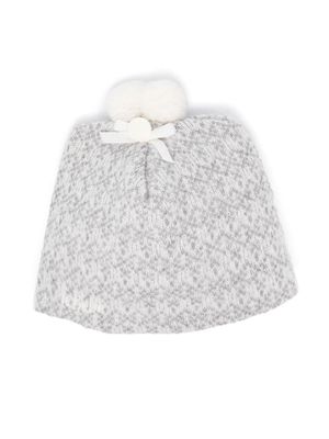 Le Bebé Enfant pompom-detail intarsia-knit beanie - Grey