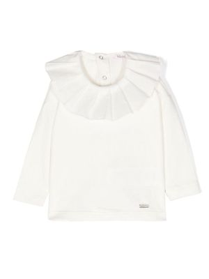 Le Bebé Enfant ruffle-collar long-sleeve T-shirt - White