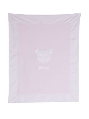 Le Bebé Enfant Teddy Bear-appliqué cotton blanket - Pink