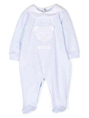 Le Bebé Enfant teddy bear-patch jersey pajamas - Blue