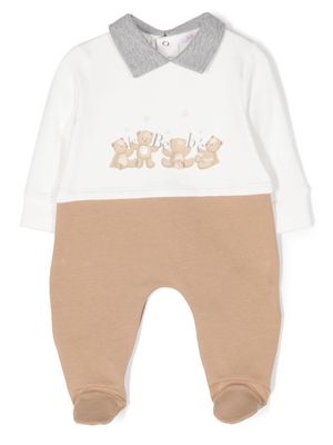 Le Bebé Enfant teddy-bear print babygrow - White
