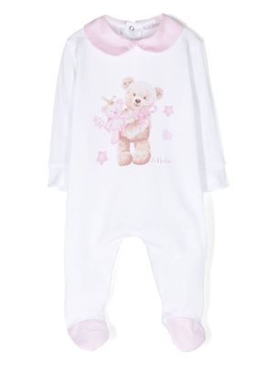 Le Bebé Enfant teddy bear-print jersey pajamas - White