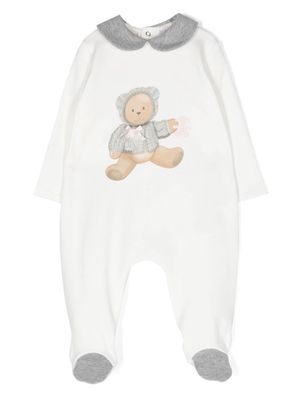 Le Bebé Enfant teddy bear-print jersey pyjama - White