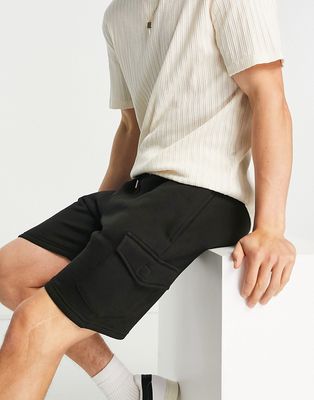 Le Breve cargo pocket jersey shorts in black