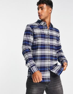 Le Breve check shirt in blue-Navy
