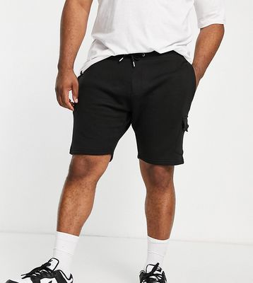 Le Breve Plus cargo pocket jersey shorts in black