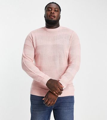 Le Breve Plus wave knit sweater in pale pink