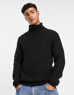 Le Breve ribbed turtleneck sweater in black