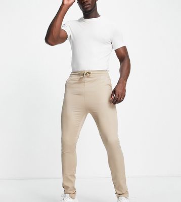 Le Breve Tall elastic waist chinos in stone-Neutral