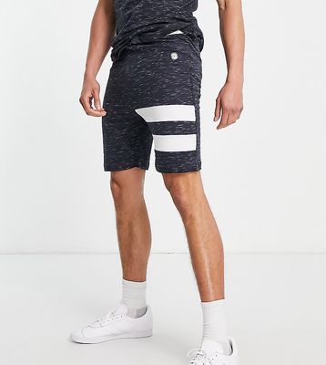 Le Breve Tall lounge stripe set shorts in navy and white-Gray