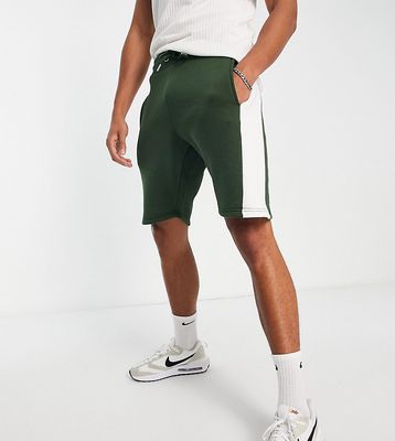 Le Breve Tall panel jersey shorts in khaki-Green