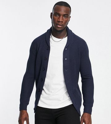 Le Breve Tall ribbed cardigan in navy