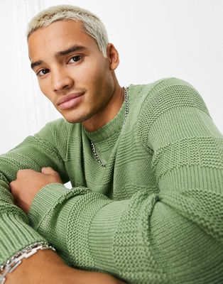 Le Breve wave knit sweater in green
