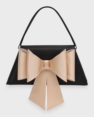 Le Cadeau Medium Bow Satin Top-Handle Bag