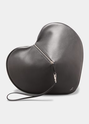 Le Coeur Lambskin Leather Clutch Bag