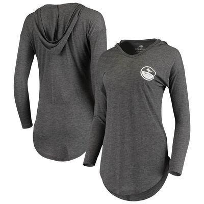 Le Coq Sportif Women's Charcoal San Jose Sharks Sofia Tunic Long Sleeve Hoodie T-Shirt