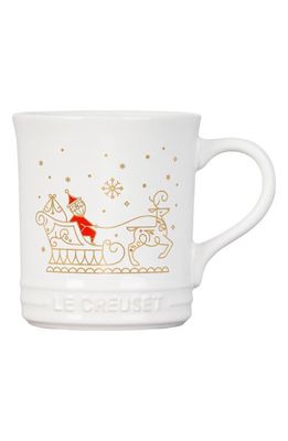 Le Creuset 14-Ounce Santa Stoneware Mug in White