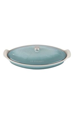 Le Creuset Heritage Stoneware Covered Fish Baker in Sea Salt