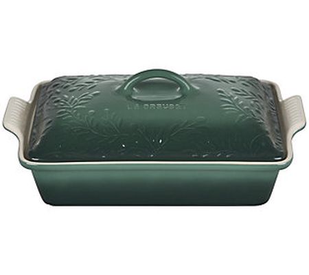 Le Creuset Olive Branch Collection Heritage Cov ered Casserole