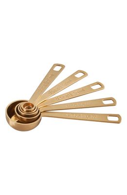 Le Creuset Set of 5 Measuring Spoons in Gold