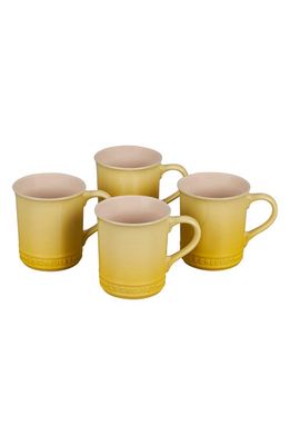 Le Creuset Set of Four 14-Ounce Stoneware Mugs in Soleil