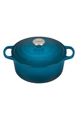 Le Creuset Signature 4 1/2 Quart Round Enamel Cast Iron French/Dutch Oven in Deep Teal